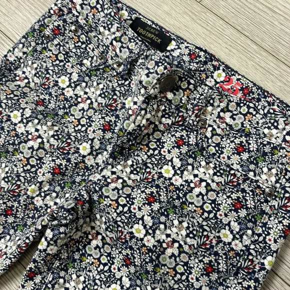 J. Crew Liberty Floral Print Toothpick Skinny Ankle Jeans Size 25 - Picture 4 of 13